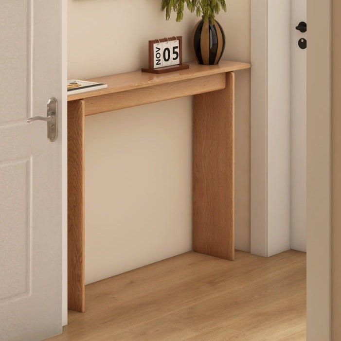 Oak solid wood entrance table corridor wall strip case ultra-narrow table "