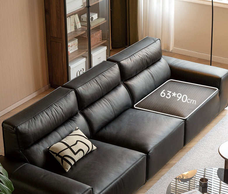 American cattle leather sofa black