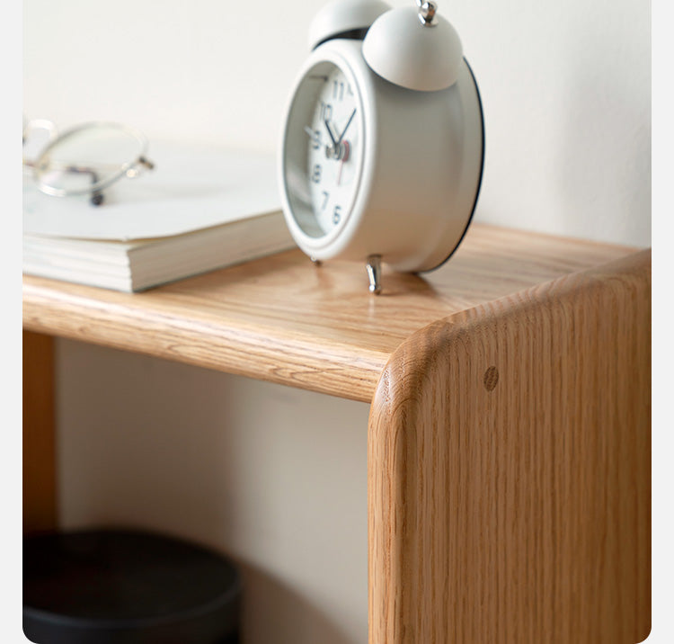 Oak solid wood multifunctional high section nightstand-