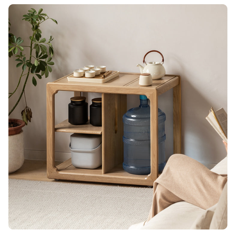 Oak Solid Wood Movable Kettle Integrated Tea Table