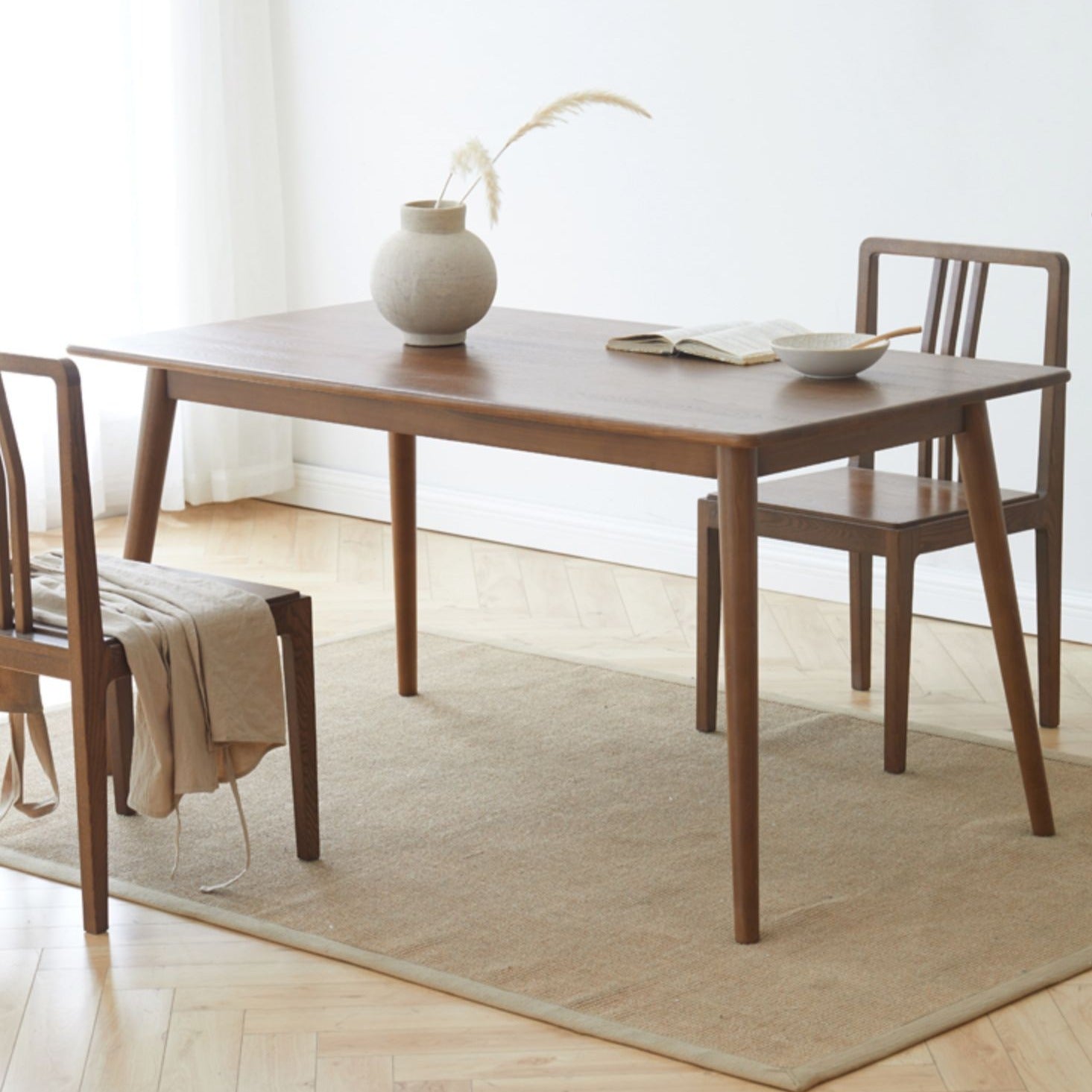 Ash solid wood suspended dining table+