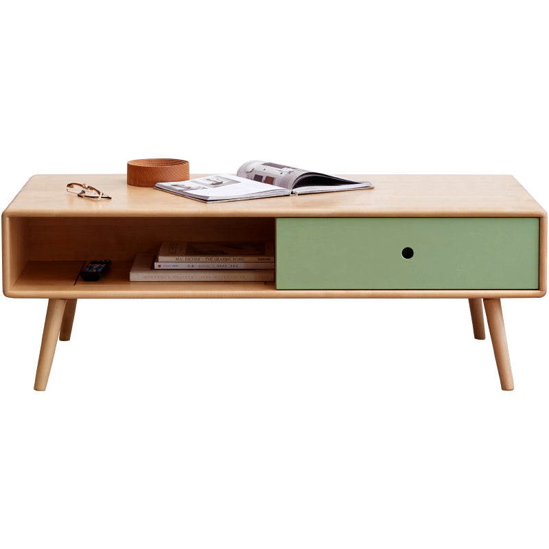 Beech solid wood coffee table Nordic simple-