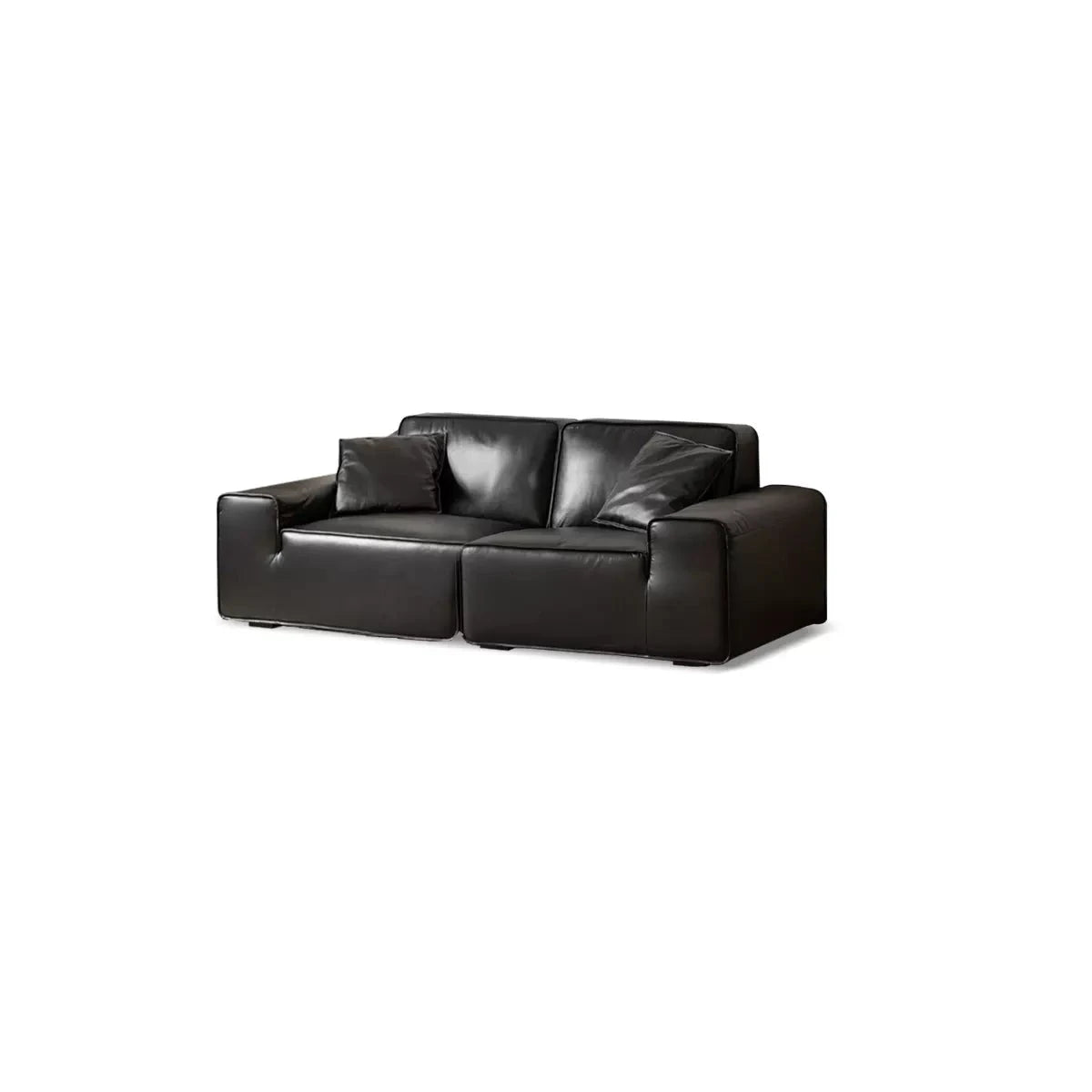 Black Top-grain cowhide leather sofa+