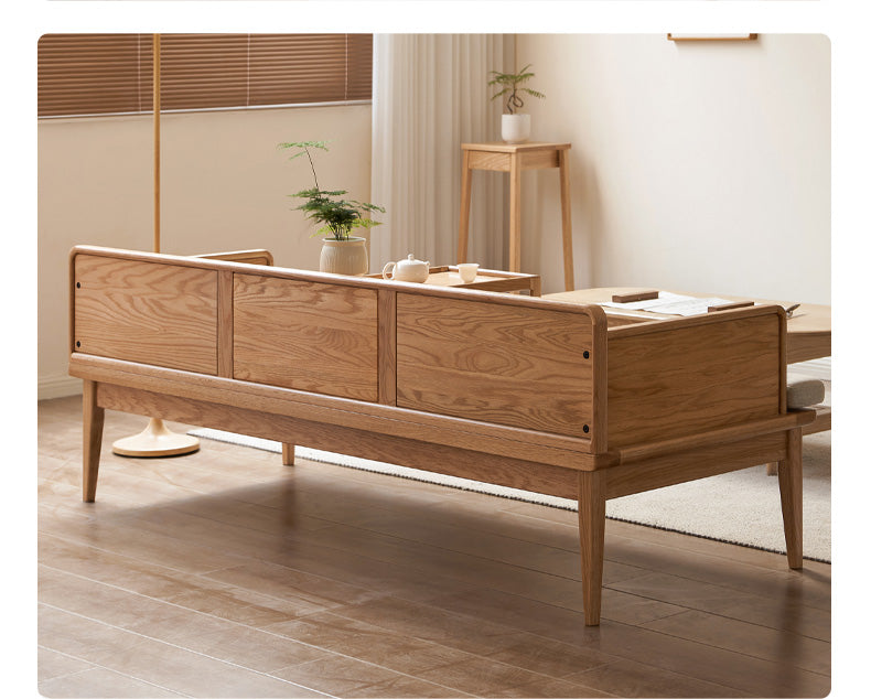 Oak solid wood sofa dual-purpose sofa bed