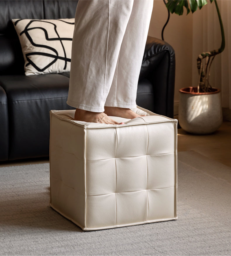 Genuine leather modern makeup stool