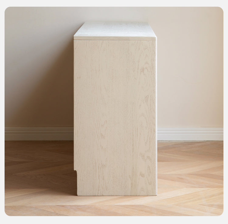 Oak Solid Wood Cream Wind Bedroom TV Cabinet Storage Drawer"