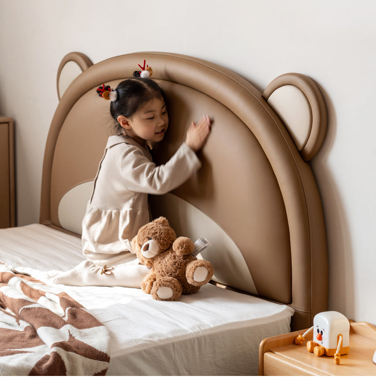Organic Leather Children's Soft Bear Bed