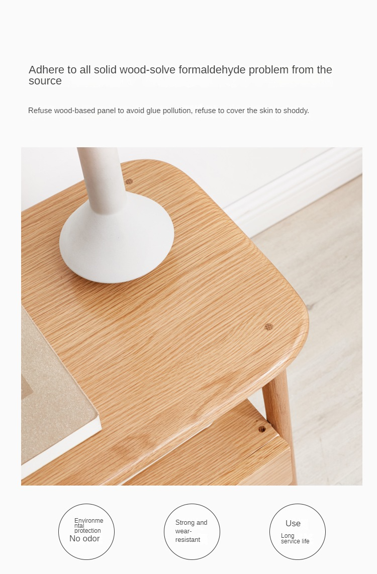 Oak Solid Wood Side Table, nightstand"