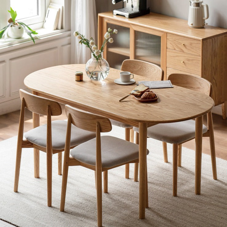 Oak Solid wood dining table modern oval "
