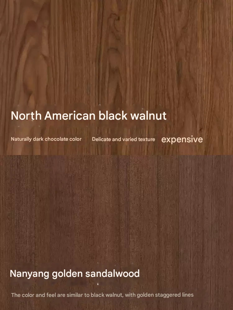 Black walnut solid wood platform bed, headboard-free suspended bed