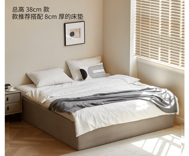 Technology cloth box platform bed, headboard-free bed<