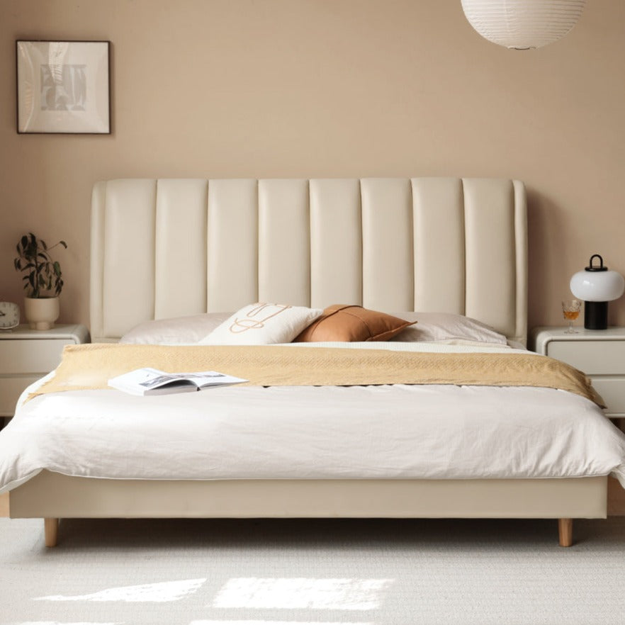 First-layer cowhide bed light luxury<