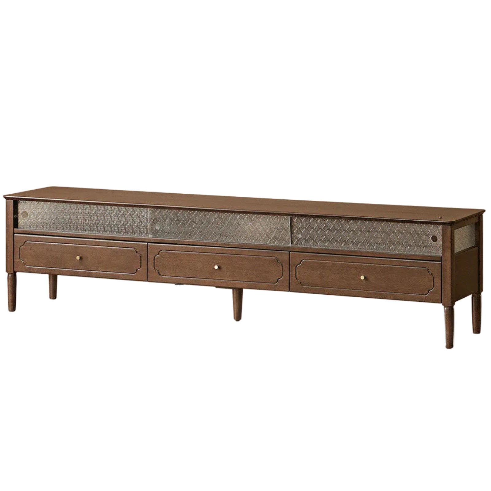 Solid Rubberwood Scandinavian TV Stand