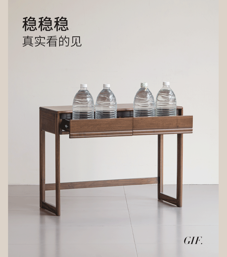 Black Walnut Solid Wood Vanity Desk and Dresser Combo, Italian Style