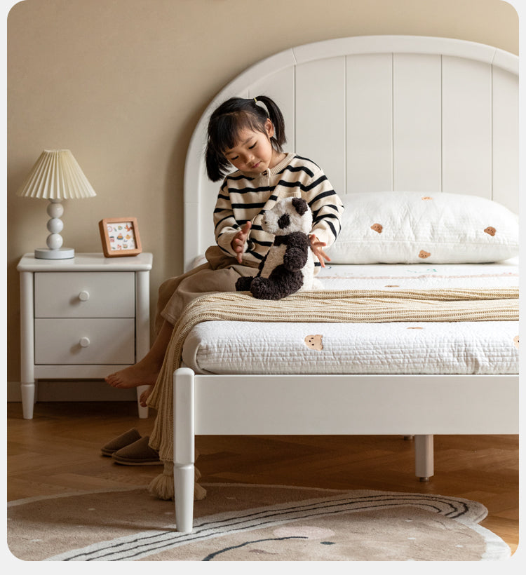 Poplar Solid Wood High Headboard Children's Bed