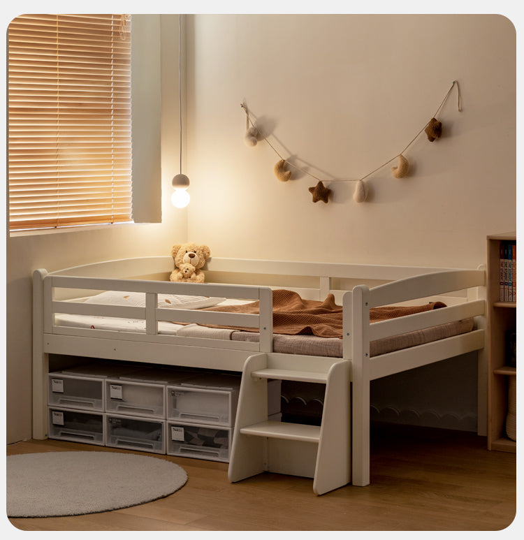 Oak solid wood single with guardrail bed