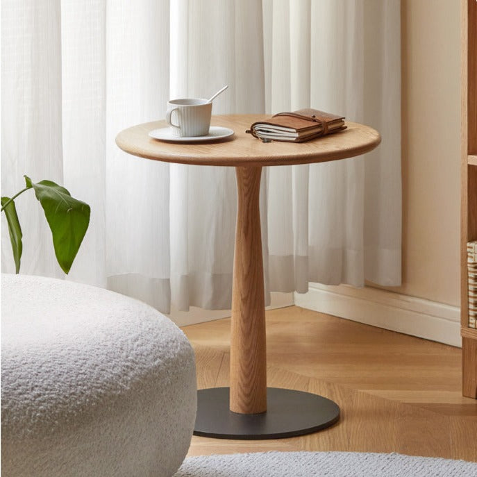 Solid Wood Round Side Table Modern"