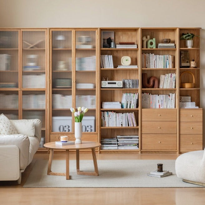 Oak solid wood combination wall bookcase bookshelf"-