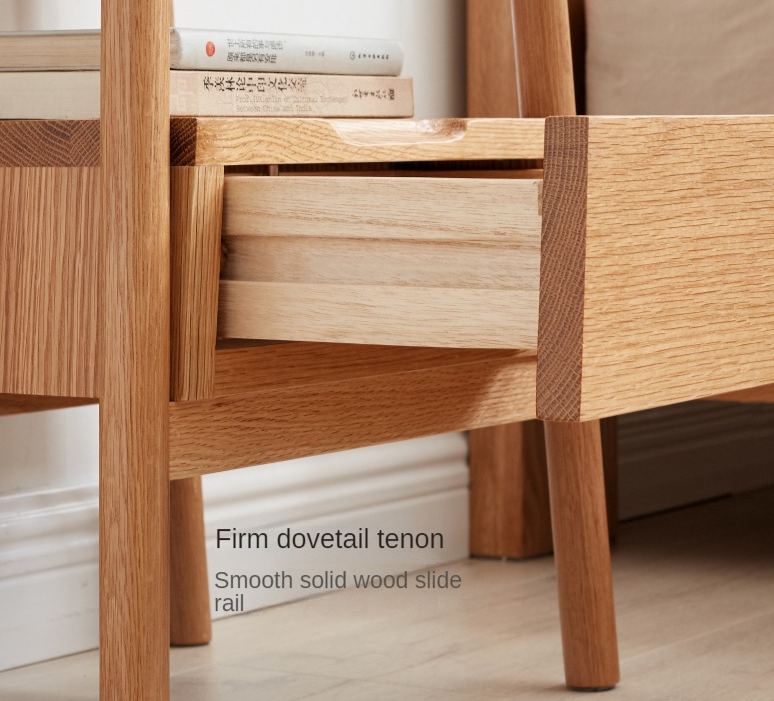 Oak Solid Wood Side Table, nightstand"