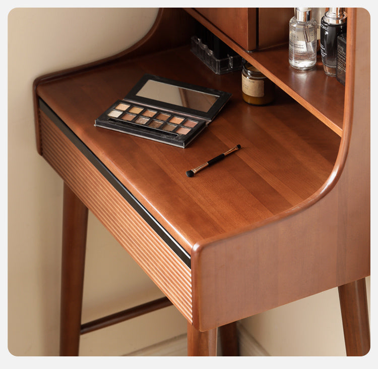 Poplar Solid Wood teak color retro Makeup Table"