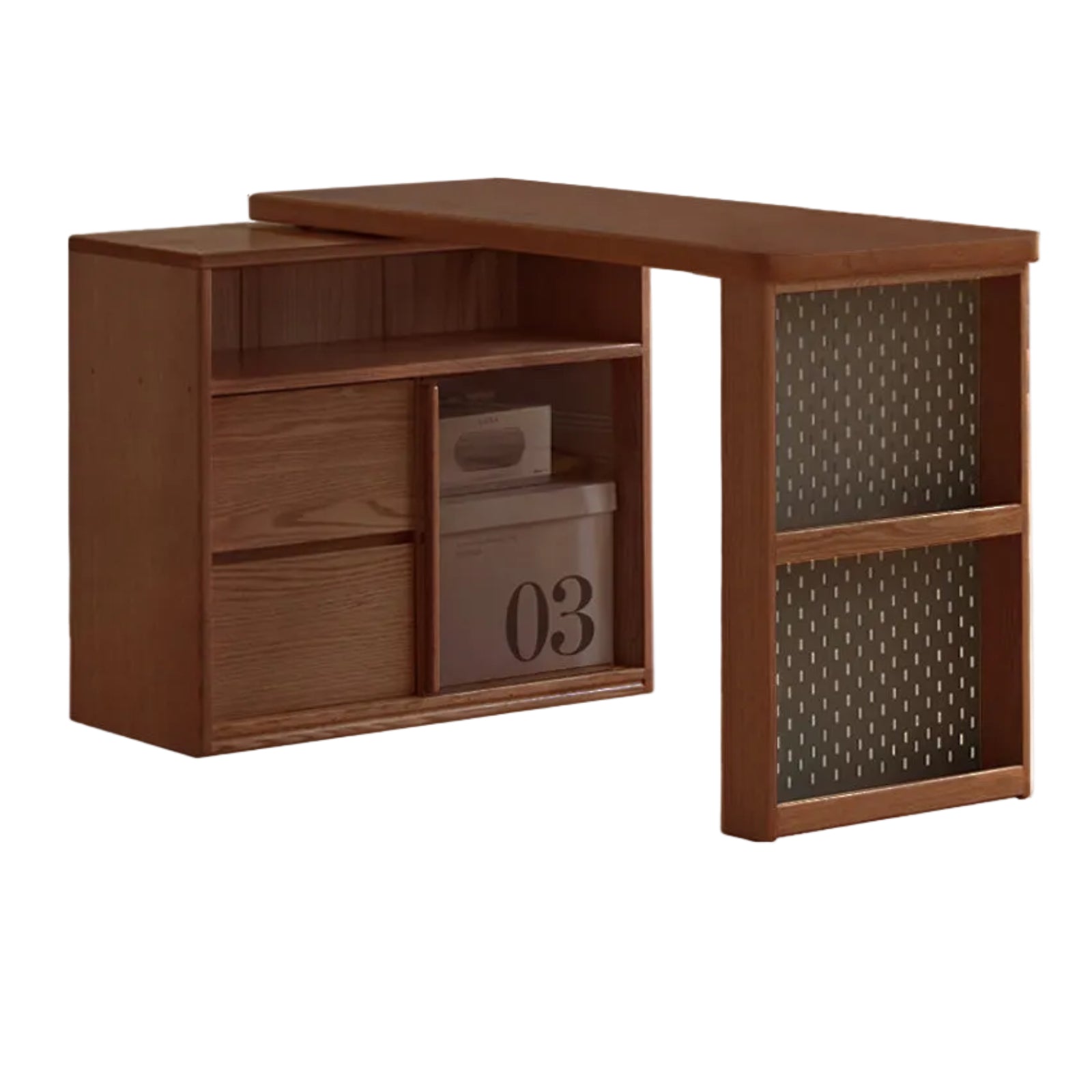 Oak Solid Wood Corner Office Desk