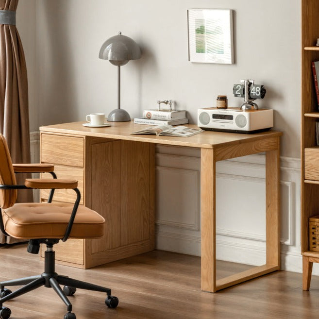 Ash Solid wood twin double office desk -