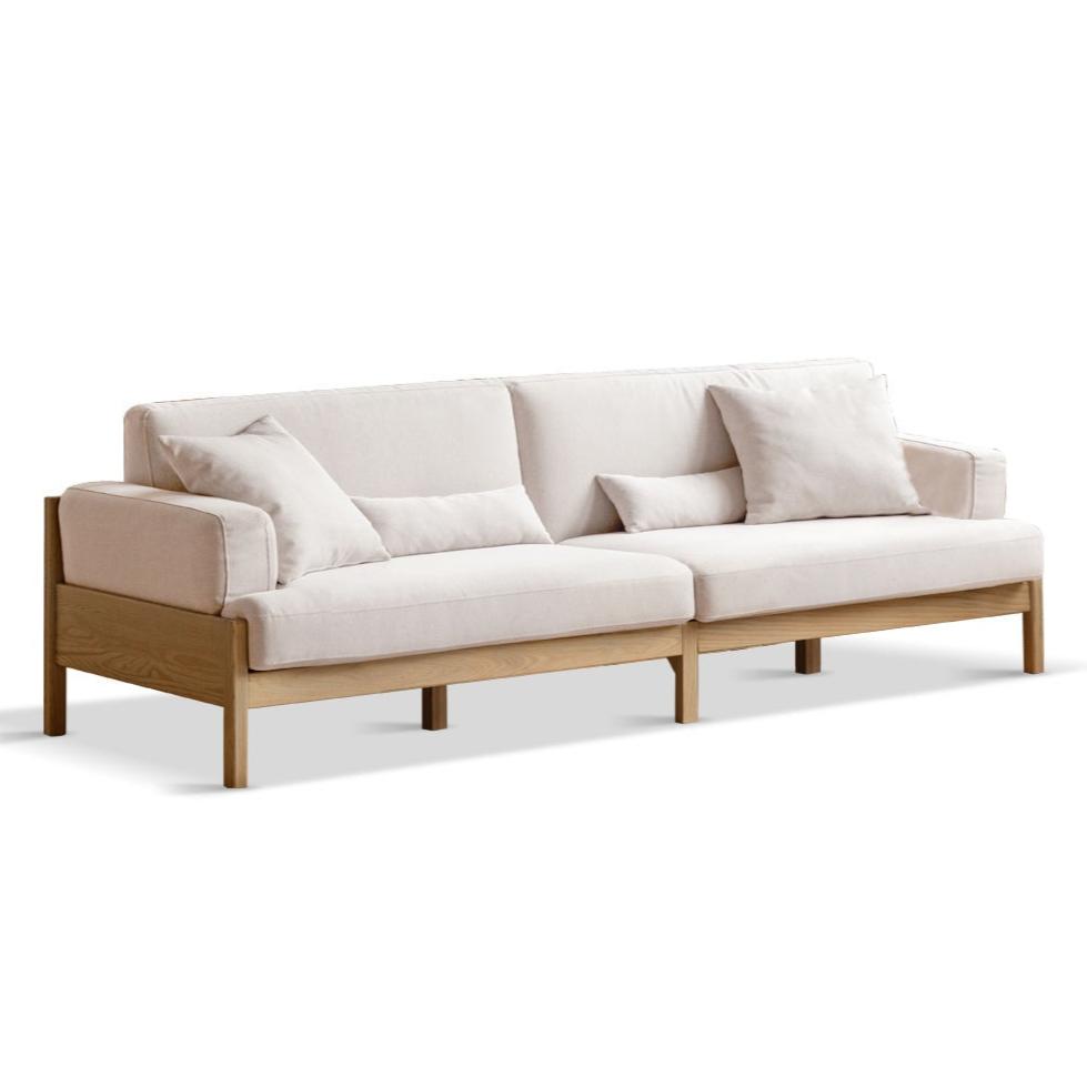 Oak solid wood Cream color sofa: