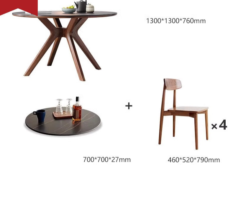Slate top dining table Black walnut solid wood-