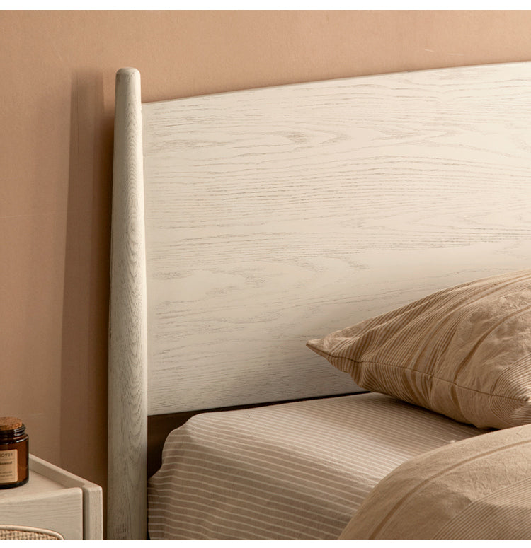 Ach solid wood bed modern French cream style