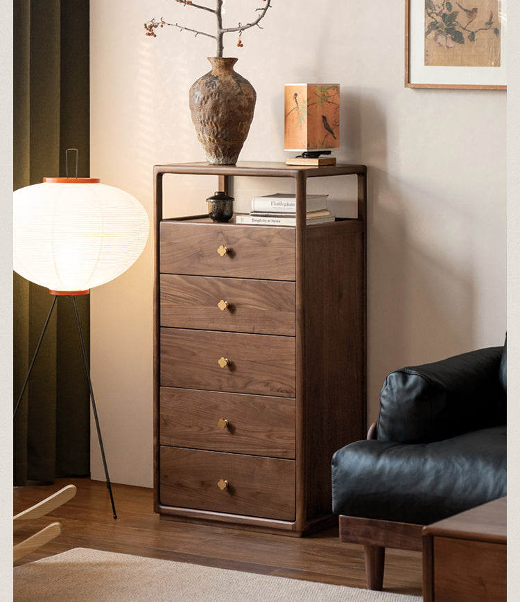 Black Walnut, Oak Solid Wood Storage Cabinet