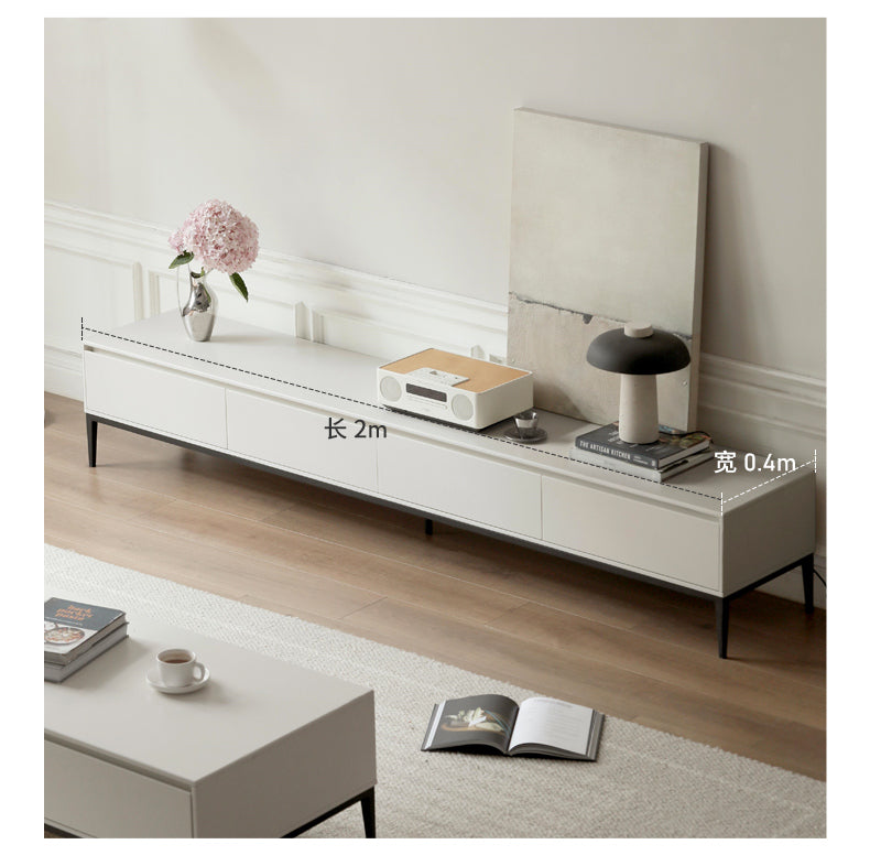 Ash solid wood TV stand modern light luxury"+