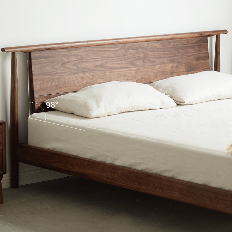 North American black walnut solid wood light luxury bed<