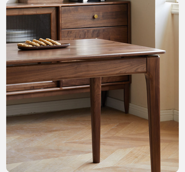 Black walnut solid wood rectangular dining table