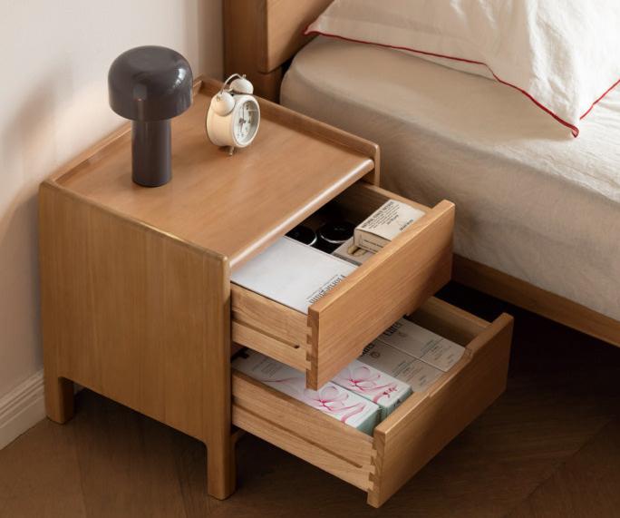 Poplar solid wood bedside table,