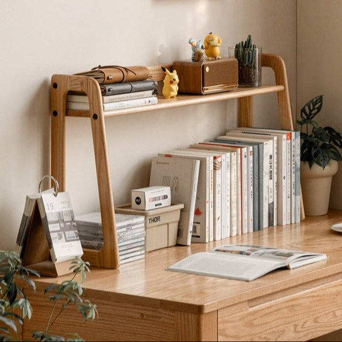 Oak Solid Wood Desk Shelf