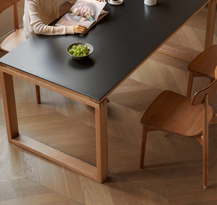 Cherry Wood Solid Wood Rock Table Modern Dining Table