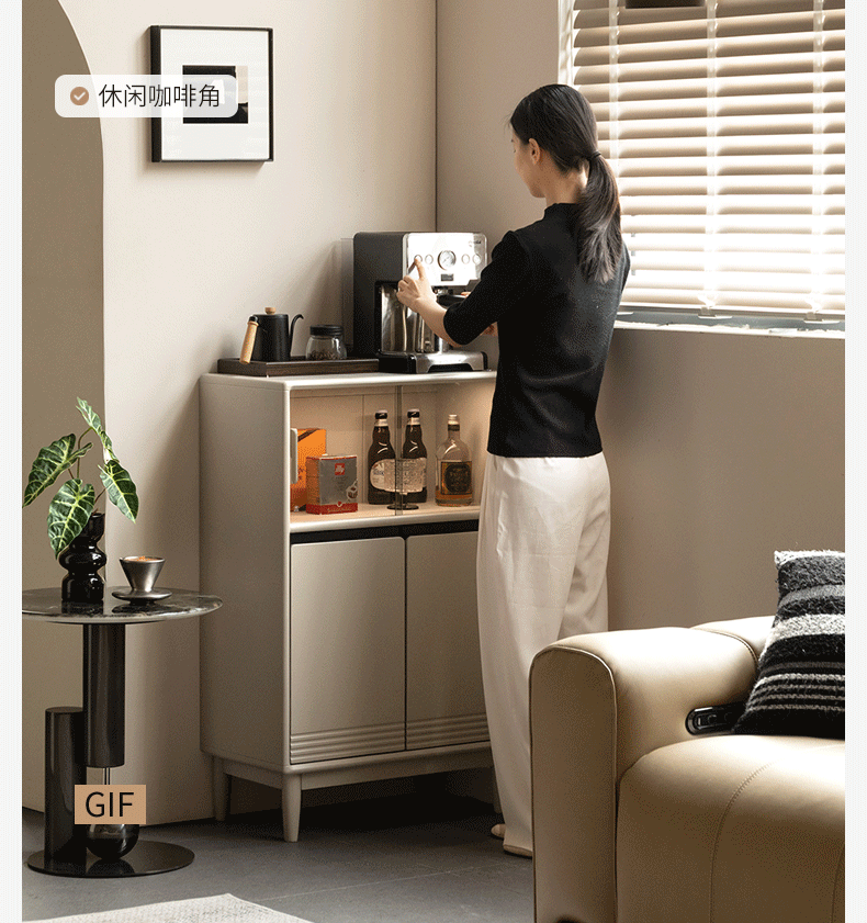 Poplar Solid Wood Italian Style Side Cabinet