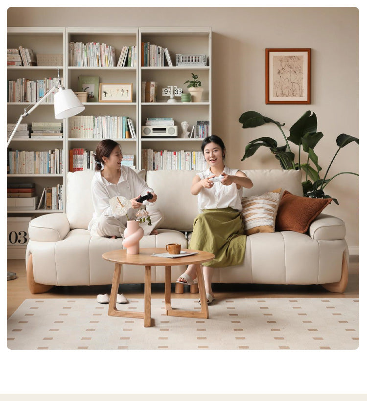 Technology Cloth Fabric Sofa Cream Style