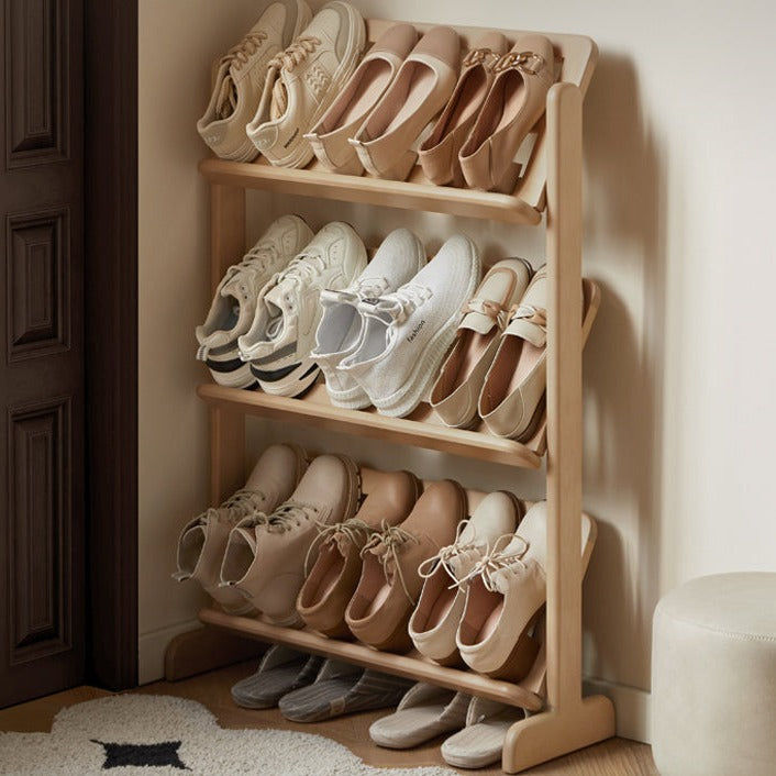 Birch solid wood multi-layer ultra-thin shoe cabinet