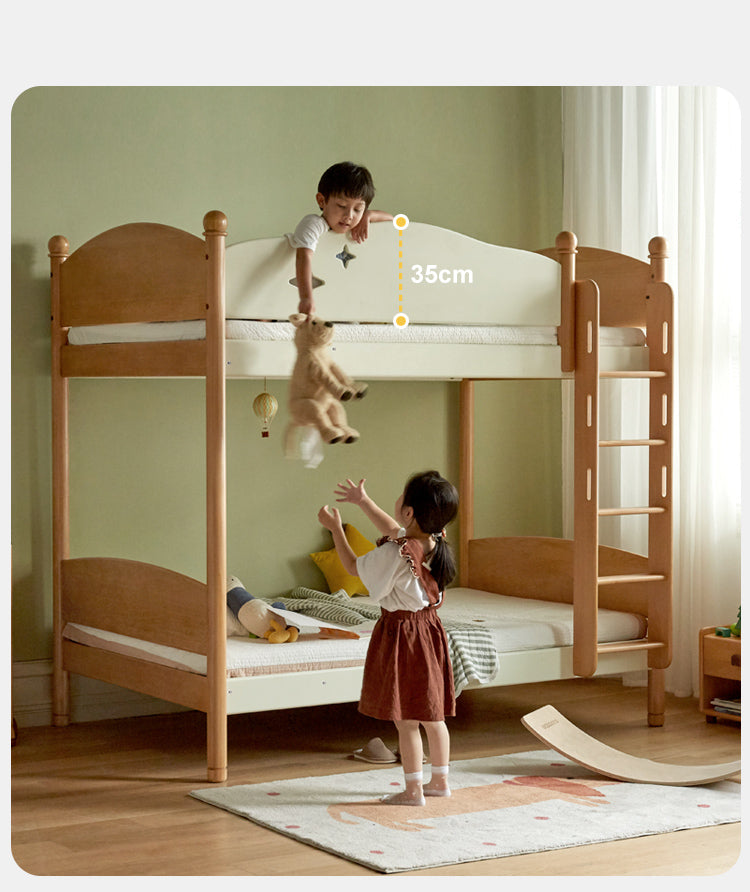 European Beech solid wood children's bunk bed.