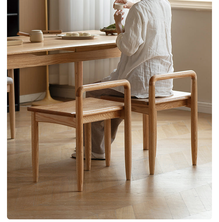 Ash, Oak Solid Wood Tea Chair: