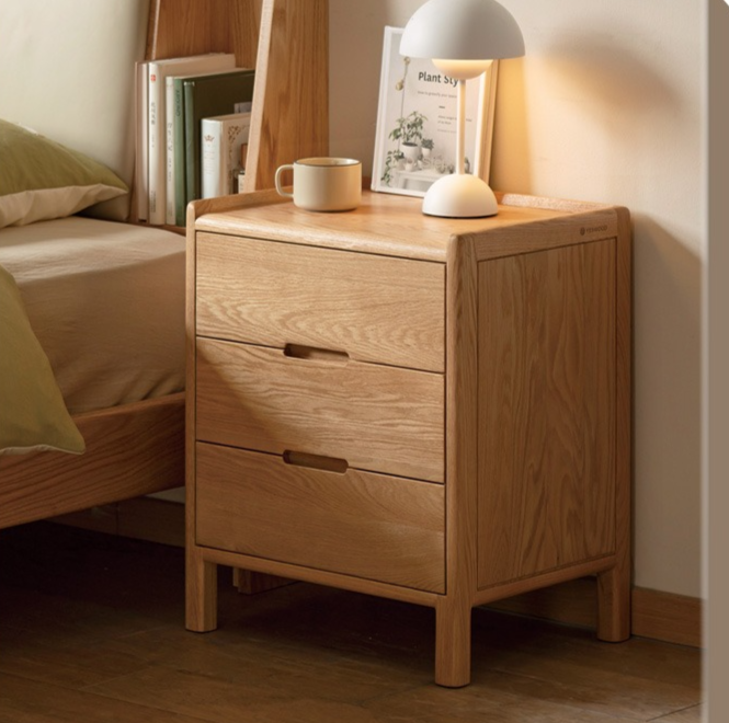 Oak solid wood nightstand Bedside locker)