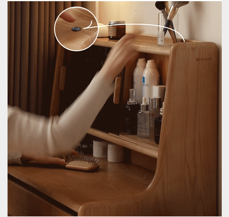 Ash Solid Wood Modern Dressing Table