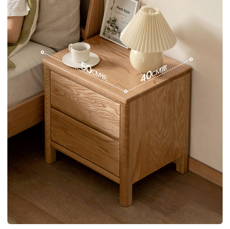 Oak solid wood nightstand"