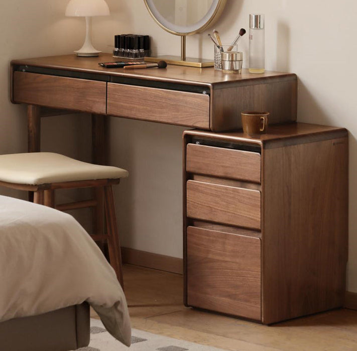 Black Walnut, Oak, Ash, Golden Pear, Sandalwood Solid Wood Retractable Vanity Table.