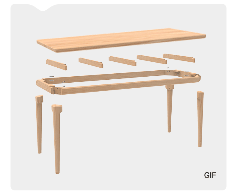 Oak, Ash Solid Wood Long Office Desk