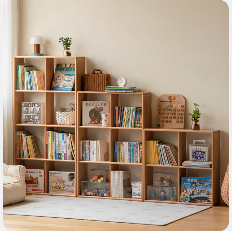 Beech solid wood multi-layer combination children's bookcase