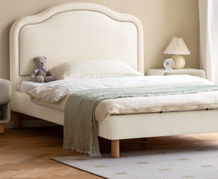 Organic Leather Cream Style Soft Kid's Bed