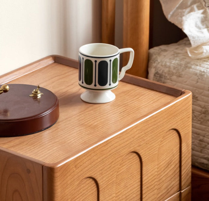 Cherry Wood Retro Nightstand