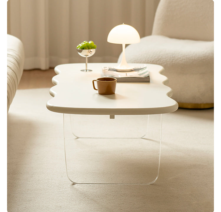 Poplar Solid Wood Milk Oil Wind Acrylic coffee Table"